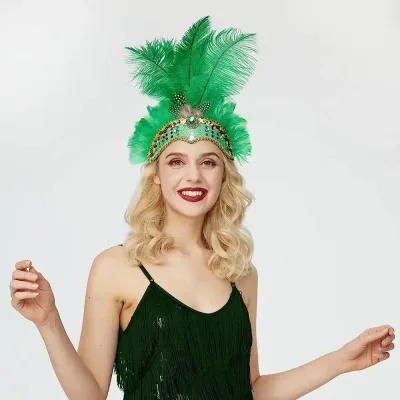 Bandeau à plumes pour fête et carnaval – image 2