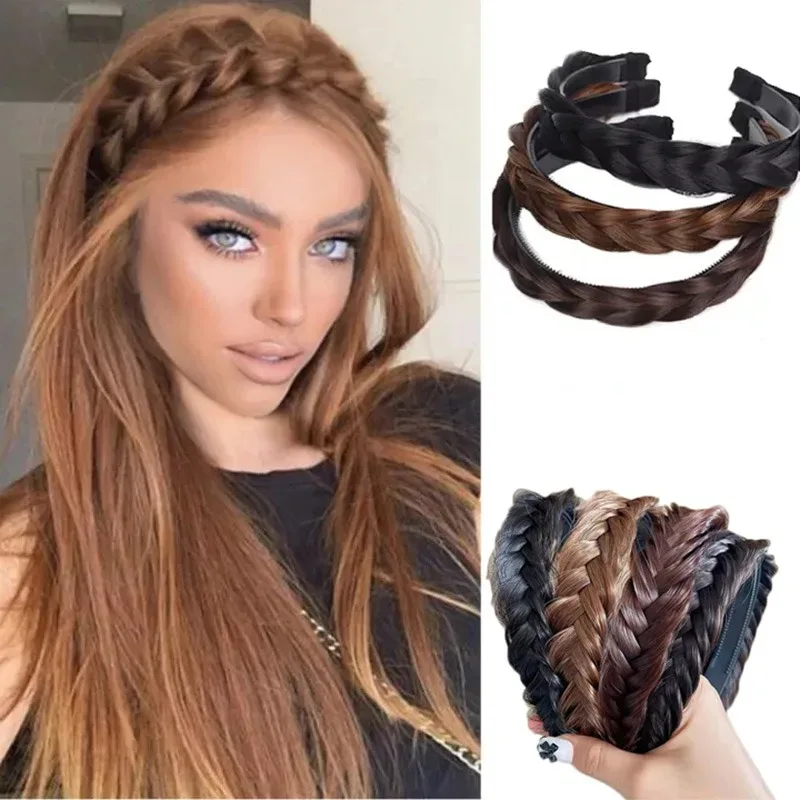Bandeau tressé synthétique pour femme
