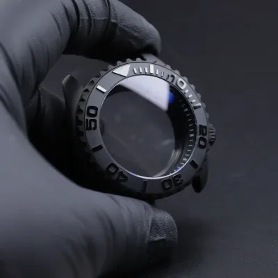 Boîtier de montre noir mat en acier, 42 mm – image 2
