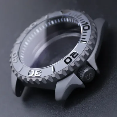 Boîtier de montre noir mat en acier, 42 mm – image 3