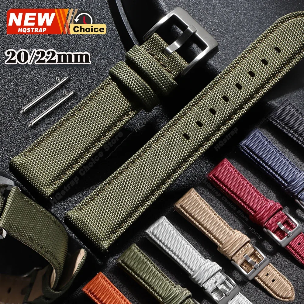 Bracelet de montre en nylon 20 mm ou 22 mm