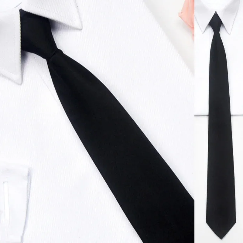 Cravate noire à clipser en polyester