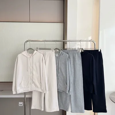 Ensemble sweat à capuche et pantalon en coton