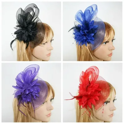 Fascinateur de mariée en plumes et perles – image 3