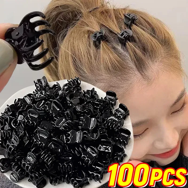 Mini pinces à cheveux en plastique noir