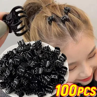 Mini pinces à cheveux en plastique noir