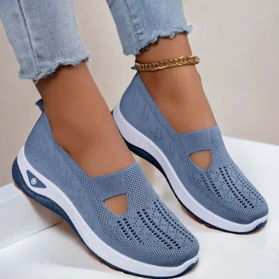 Mocassins plats en maille aérée pour femme