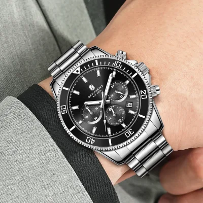 Montre chronographe homme acier inoxydable – image 2