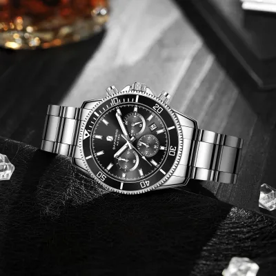 Montre chronographe homme acier inoxydable – image 3