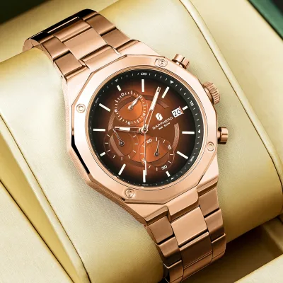 Montre chronographe homme en acier inoxydable