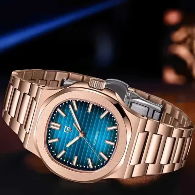 Montre mécanique homme en acier inoxydable