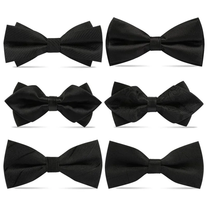 Nœud papillon noir réglable pour homme