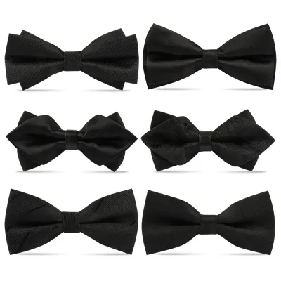 Nœud papillon noir réglable pour homme