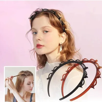 Serre-tête avec pinces, noir ou brun – image 2